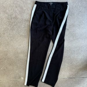 Topshop tuxedo pants black with white side stripes. Size 6